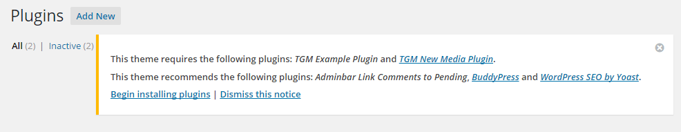 tgm plugin activation tgm plugin activation